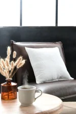 Pernă decorativă Dandy 45X45 cm, culoare crem, 100% poliester - imagine 2