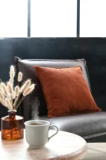 Pernă decorativă Dandy 45X45 cm, culoare arămiu, 100% poliester - imagine 2