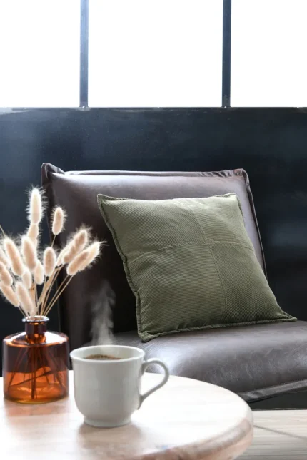 Pernă decorativă Dandy 45X45 cm, culoare gri verde, 100% poliester - imagine 2