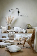 Pernă decorativă Balma 45X45 cm, culoare in, 10% lurex 90% bumbac - imagine 6