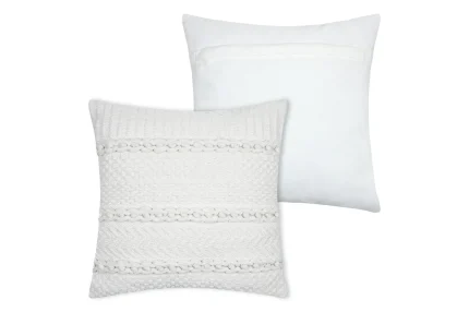 Pernă decorativă Balma 45X45 cm, culoare alb, 100% bumbac - imagine 3