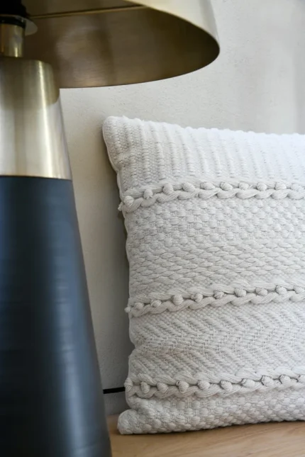 Pernă decorativă Balma 45X45 cm, culoare alb, 100% bumbac - imagine 2