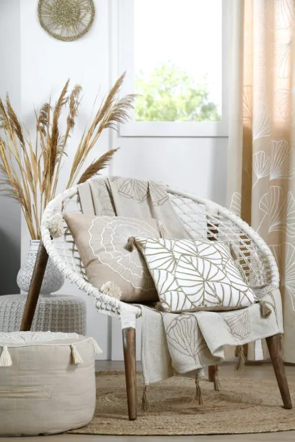 Pernă decorativă Nova 45X45 cm, culoare natural, 45% poliester 55% bumbac - imagine 6