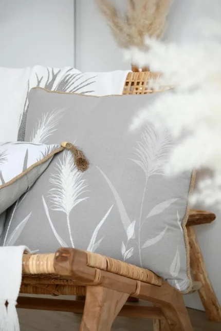 Pernă decorativă Pampa 45X45 cm, culoare natural, 45% poliester 55% bumbac - imagine 2