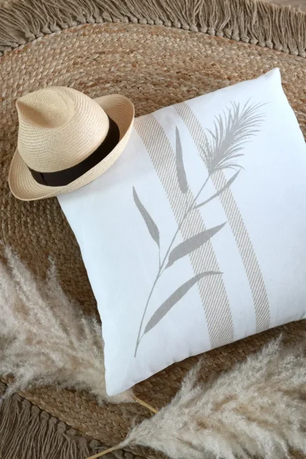 Pernă decorativă Pampa 50X50 cm, culoare crem, 45% poliester 55% bumbac - imagine 2