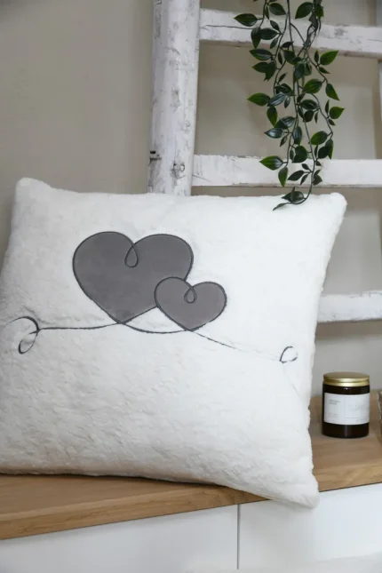 Pernă decorativă Doureve 45X45 cm, culoare greige, 100% poliester - imagine 2