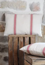 Pernă decorativă Montauban 40X60 cm, culoare alb/roșu, 100% bumbac - imagine 2