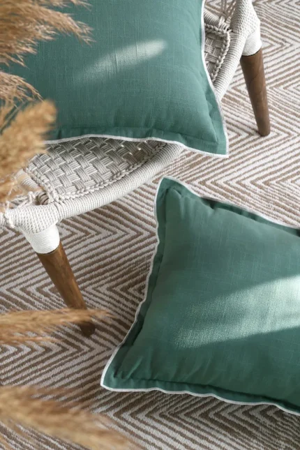 Pernă decorativă Helios 45X45 cm, culoare gri verde, 100% bumbac - imagine 2