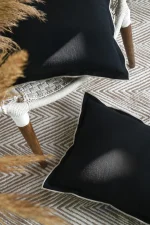 Pernă decorativă Helios 45X45 cm, culoare negru, 100% bumbac - imagine 2