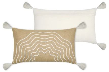 Pernă decorativă Balma 35X60 cm, culoare nisip, 5% lurex 40% bumbac 55% iuta - imagine 3