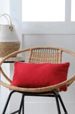 Pernă decorativă Duo 30X50 cm, culoare roșu/in, 100% bumbac - imagine 2