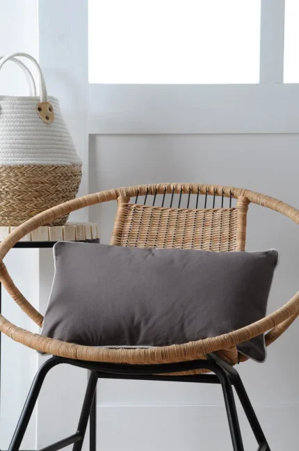 Pernă decorativă Duo 30X50 cm, culoare gri/perlă, 100% bumbac - imagine 2