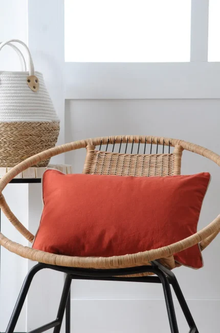 Pernă decorativă Duo 30X50 cm, culoare cărămiziu/in, 100% bumbac - imagine 2