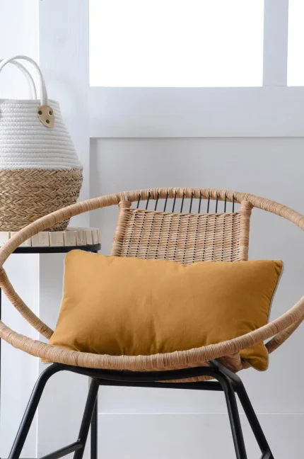 Pernă decorativă Duo 30X50 cm, culoare muștar/in, 100% bumbac - imagine 2