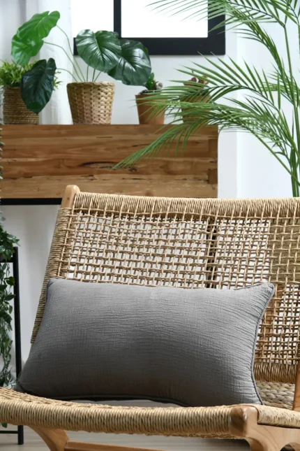 Pernă decorativă Coline 30X50 cm, culoare greige, 100% bumbac - imagine 2