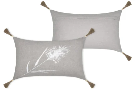 Pernă decorativă Pampa 30X50 cm, culoare natural, 45% poliester 55% bumbac - imagine 3