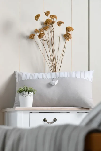 Pernă decorativă Josephine 35X60 cm, culoare crem, 45% poliester 55% bumbac - imagine 2