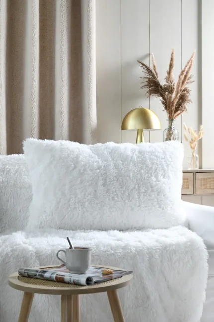 Pernă decorativă Cosylife 50X80 cm, culoare alb, 100% poliester - imagine 2