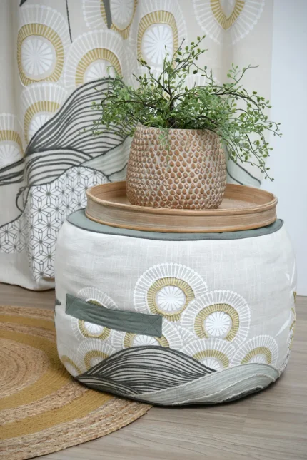 Pouf Yuki 40X30 cm, culoare gri verde - imagine 2