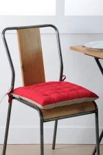 Pernă de scaun Duo Rosu/In 40X40 cm, culoare roșu/in, 100% bumbac - imagine 2