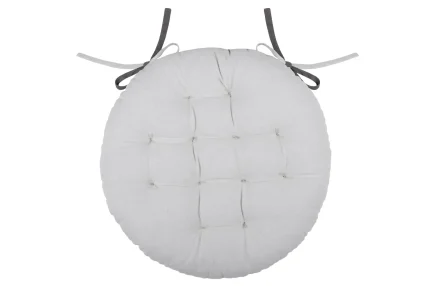 Pernă de scaun Ronde Duo Gri/Perla 38X38 cm, culoare gri/perlă, 100% bumbac - imagine 3