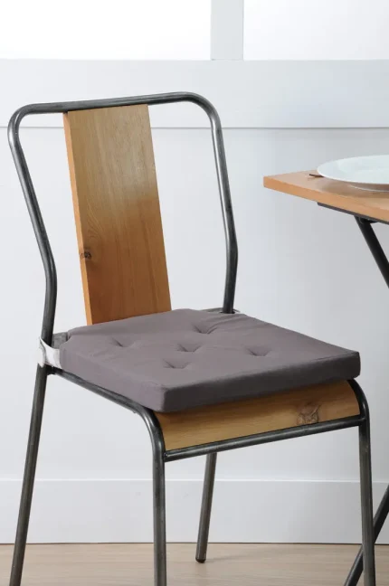 Pernă de scaun Velcro Duo Gri/Perla 38X38 cm, culoare gri/perlă, 100% bumbac - imagine 2