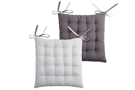 Pernă de scaun Duo Gri/Perla 40X40 cm, culoare gri/perlă, 100% bumbac - imagine 3