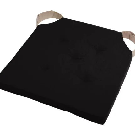 Pernă de scaun Velcro Duo Negru/In 38X38 cm, culoare negru/in, 100% bumbac