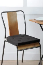 Pernă de scaun Velcro Duo Negru/In 38X38 cm, culoare negru/in, 100% bumbac - imagine 2