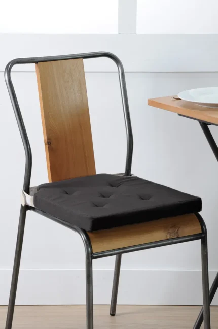 Pernă de scaun Velcro Duo Negru/In 38X38 cm, culoare negru/in, 100% bumbac - imagine 2