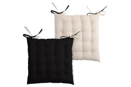 Pernă de scaun Duo Negru/In 40X40 cm, culoare negru/in, 100% bumbac - imagine 3