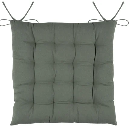 Pernă de scaun Duo 38X38X3.5 cm, culoare gri verde, 100% bumbac
