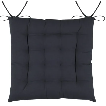 Pernă de scaun Duo 38X38X3.5 cm, culoare antracit, 100% bumbac