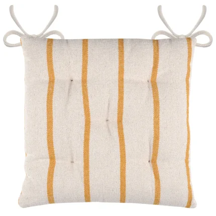 Pernă de scaun St Trop Alb/Mustar 40X40 cm, culoare alb/muștar, 100% bumbac