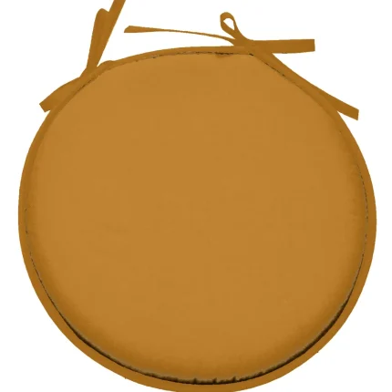 Pernă de scaun Ronde Nelson 40X40 cm, culoare muștar, 100% poliester