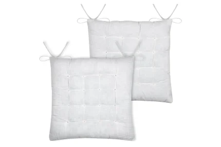 Pernă de scaun Coline 38X38 cm, culoare crem, 100% bumbac - imagine 3