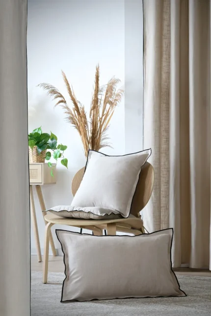 Pernă de scaun Helios 38X38 cm, culoare natural, 100% bumbac - imagine 6