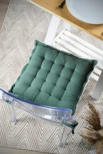 Pernă de scaun Helios 38X38 cm, culoare verde, 100% bumbac - imagine 2