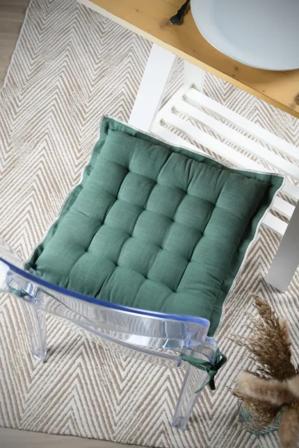 Pernă de scaun Helios 38X38 cm, culoare verde, 100% bumbac - imagine 2