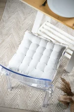 Pernă de scaun Helios 38X38 cm, culoare alb, 100% bumbac - imagine 2