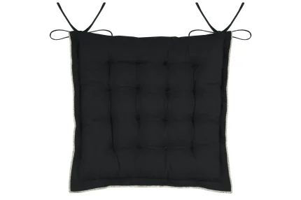 Pernă de scaun Helios 38X38 cm, culoare negru, 100% bumbac - imagine 4