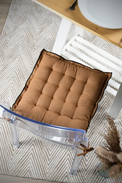 Pernă de scaun Helios 38X38 cm, culoare cappuccino, 100% bumbac - imagine 2