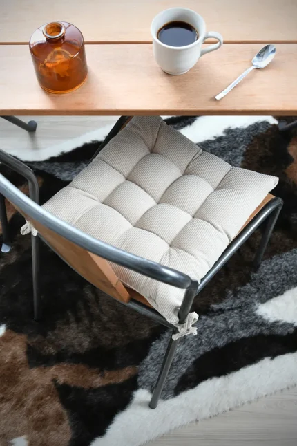 Pernă de scaun Dandy 38X38 cm, culoare natural, 100% poliester - imagine 2