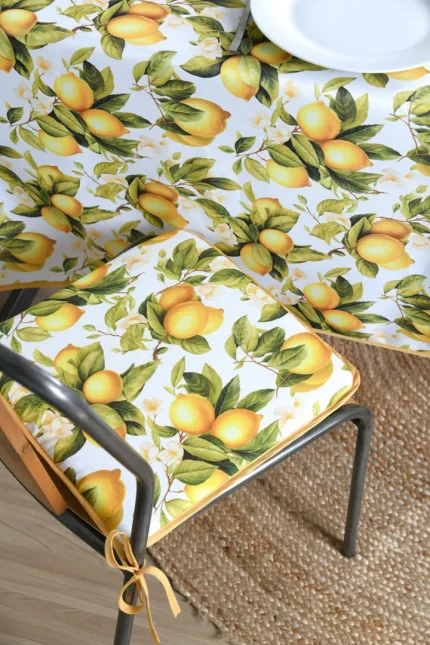 Pernă de scaun Acidule 38X38 cm, culoare galben, 100% poliester - imagine 2