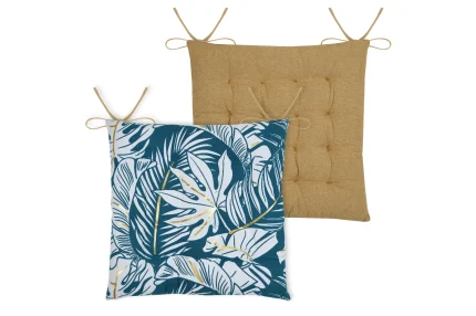 Pernă de scaun Aloha 38X38 cm, culoare albastru, 45% poliester 55% bumbac - imagine 2