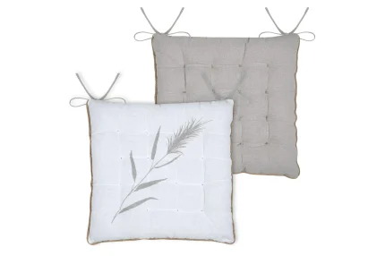 Pernă de scaun Pampa 38X38 cm, culoare crem, 45% poliester 55% bumbac - imagine 2