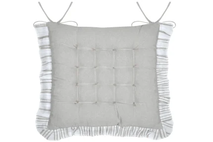 Pernă de scaun Josephine 38X38 cm, culoare crem, 45% poliester 55% bumbac - imagine 3