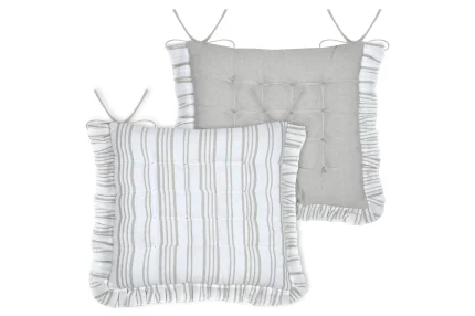 Pernă de scaun Josephine 38X38 cm, culoare crem, 45% poliester 55% bumbac - imagine 2