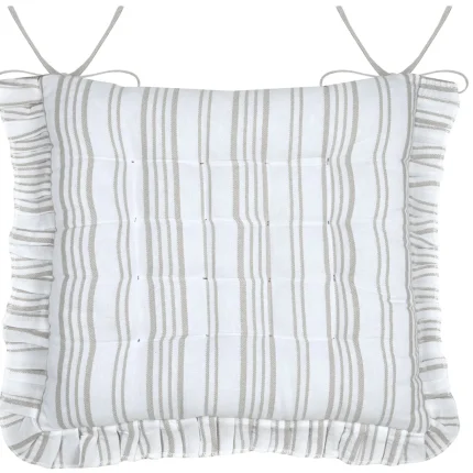 Pernă de scaun Josephine 38X38 cm, culoare crem, 45% poliester 55% bumbac