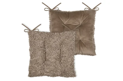 Pernă de scaun Cosylife 38X38 cm, culoare greige, 100% poliester - imagine 2